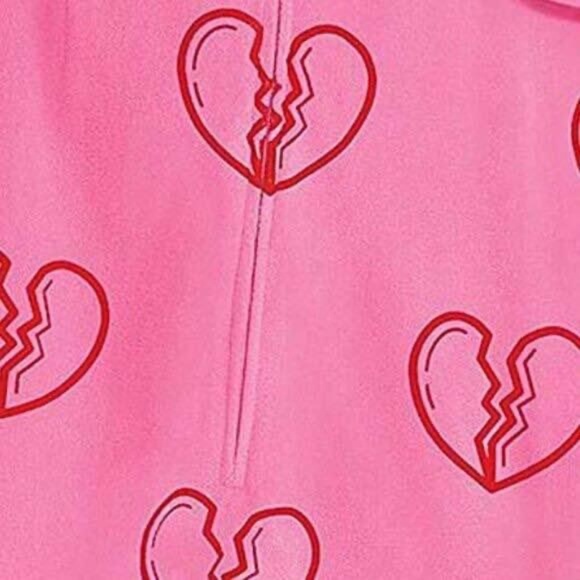 BRAND NEW women harley quinn break up jumpsuit onesie size L / XL (up to size 16 - Picture 3 of 5